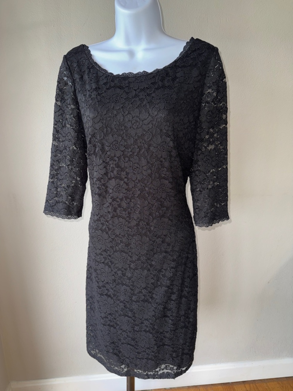 Eliza J Black Lace Sheath Dress - Elegant Women's Dress - Size 12